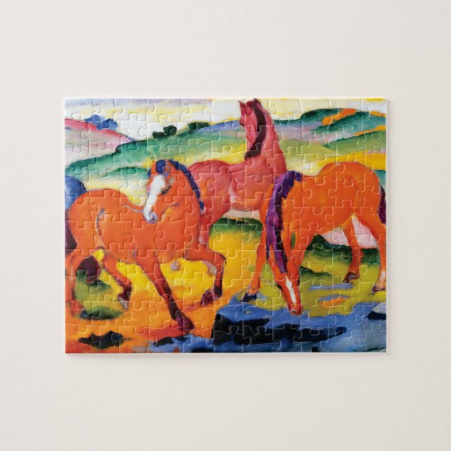 Red Horses av Franz Marc Pussel (Horisontell)