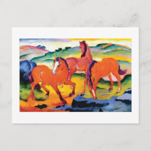 Red Horses av Franz Marc Vykort