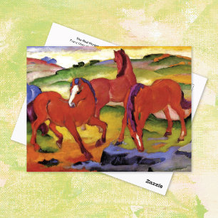Red Horses Franz Marc Vykort