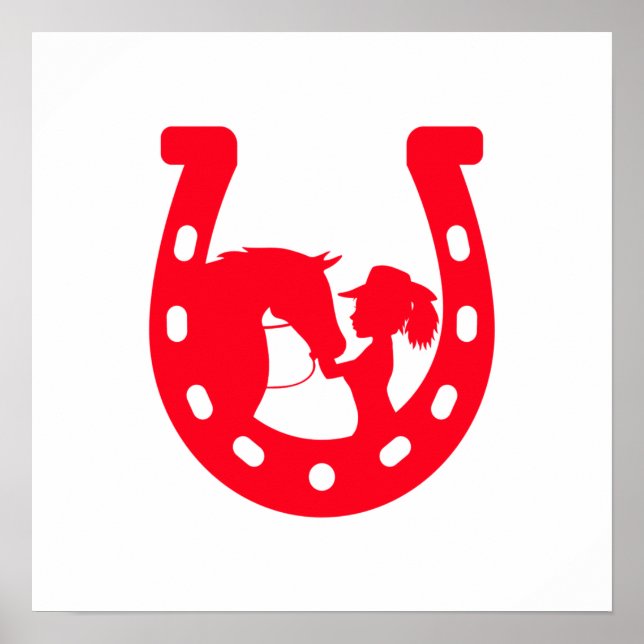 Red Horseshoe Girl and Horse Poster (Framsidan)