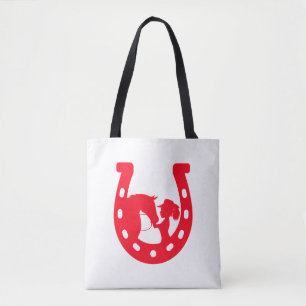 Red Horseshoe Girl and Horse Tygkasse