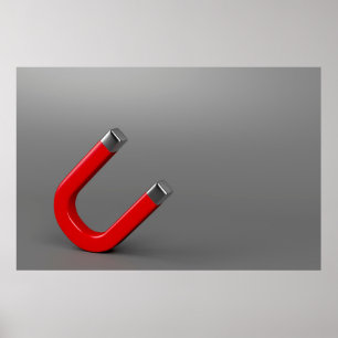 Red horseshoe magnet poster