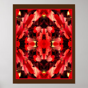 Red Höst löv Nature Painting Abstrakt Poster