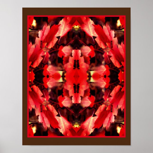 Red Höst löv Nature Painting Abstrakt Poster (Framsidan)
