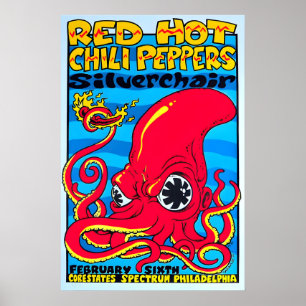 Red Hot Chili Peppers Affisch Psykedelisk Bläckfis