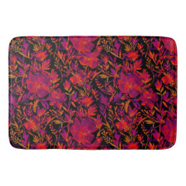 Red hot floral pattern badrumsmatta