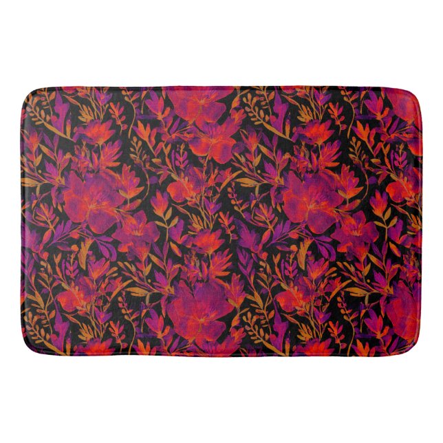 Red hot floral pattern badrumsmatta (Framsidan)