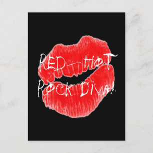 Red Hot Rock Diva Lips IV Vykort