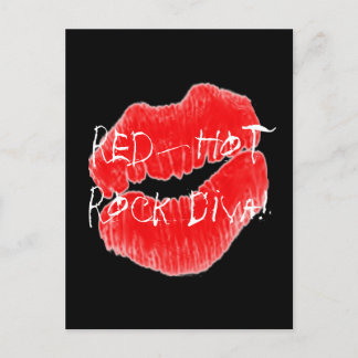 Red Hot Rock Diva Lips IV Vykort