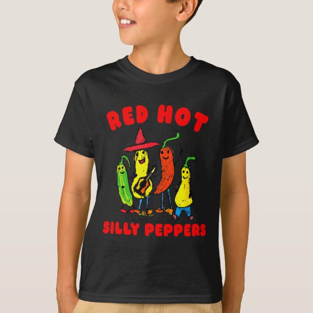 Red Hot Silly Peppers, Funny  T Shirt (Framsida)