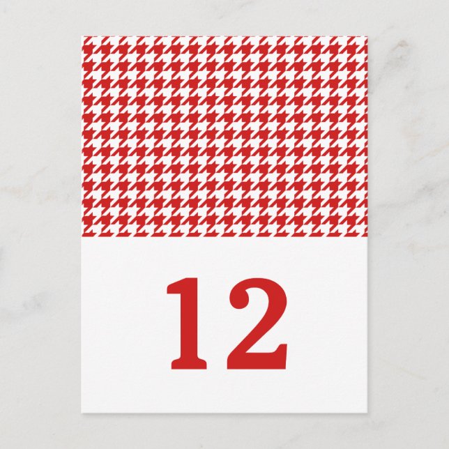 Red Houndstooth Bordsnummer Postcard (Framsida)