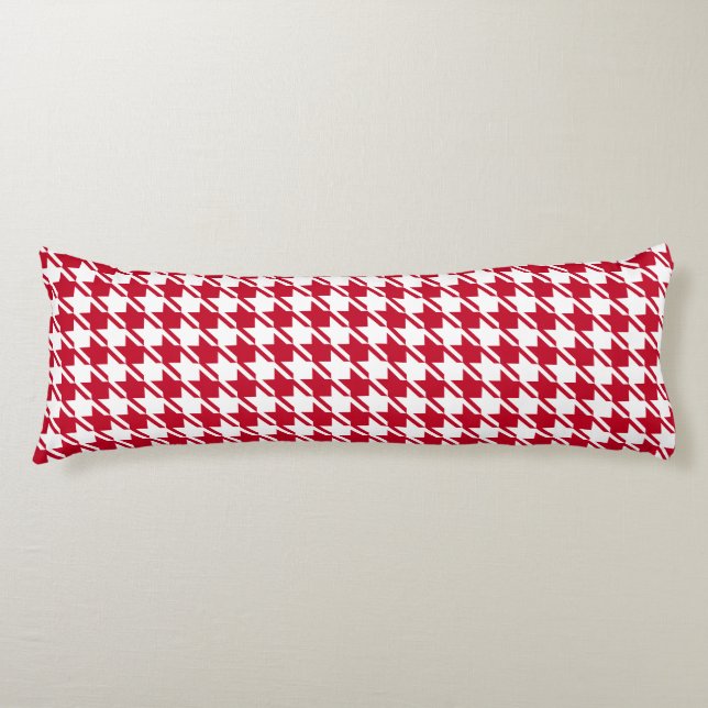 Red Houndstooth Uppätande Mönster Kroppskudde (Framsidan)