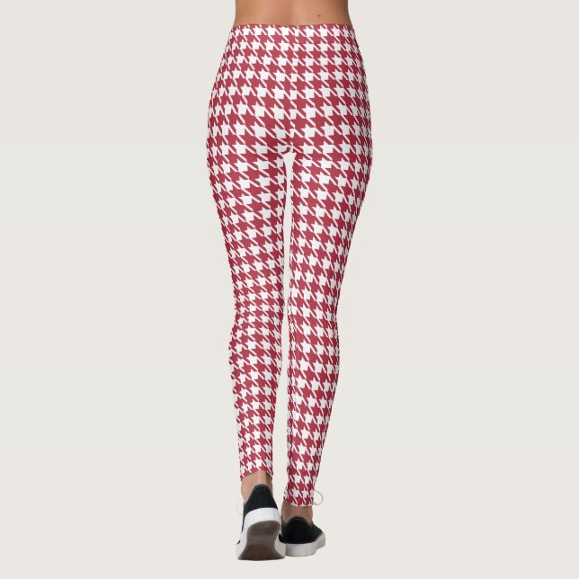 Red Houndstooth Women's Leggings (Baksida)