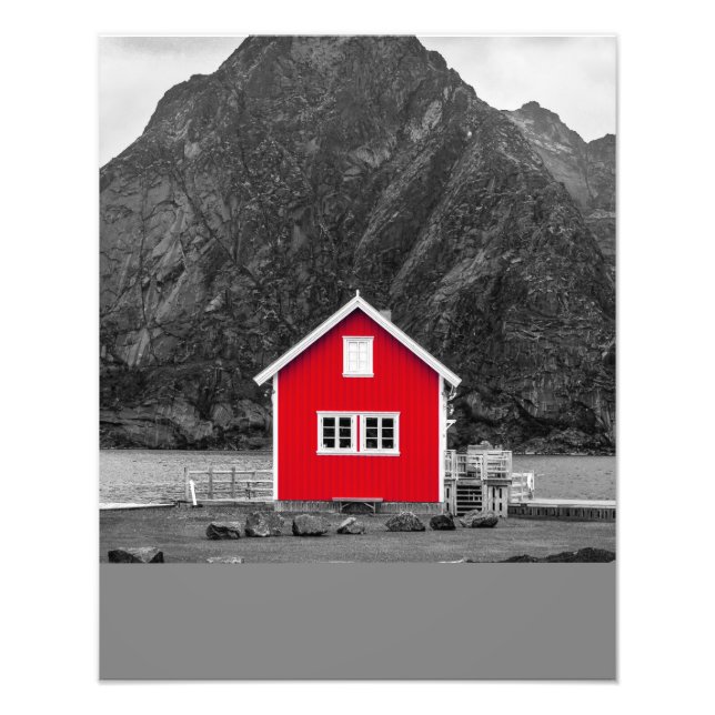 Red House Färg Pop Fototryck (Framsidan)
