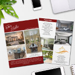 Red House for Sale Real Gods, tvåsidig lista Reklamblad<br><div class="desc">Visa din lista på den här chicen med två sidade riktiga gods-flygare med röd accent. Skicka ut de här klassflygarna till potentiella hemköpare i ditt bonusområde. Anpassa till ditt företag i gods namn och kontakta kontaktuppgifter på baksidan. Dra in nya kunder genom att visa de här just Listed home-fotografierna. Underbar...</div>