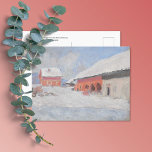 Red Houses Snö Norge Monet Vykort<br><div class="desc">A bra art postcard av Claude Monet (1840-1926),  en Fransk Impressionist,  titled,  Red Houses at Bjornegaard in the Snö,  Norge (1895). Ett nordiskt vinterlandskap av en häst och ett rött hus i snö.</div>