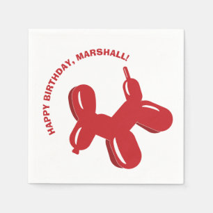 Red Hund Balloon Animal Födelsedagsfest Pappersservett
