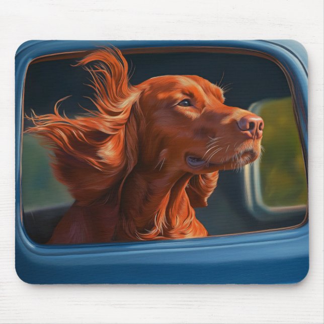 Red Hund Enjoous Scenia Car Ride Art Print Musmatta (Framsidan)