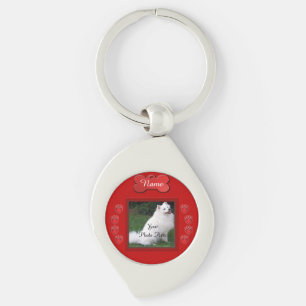 Red Hund Memorial Keepsaké Swirl Silverfärgad Nyckelring