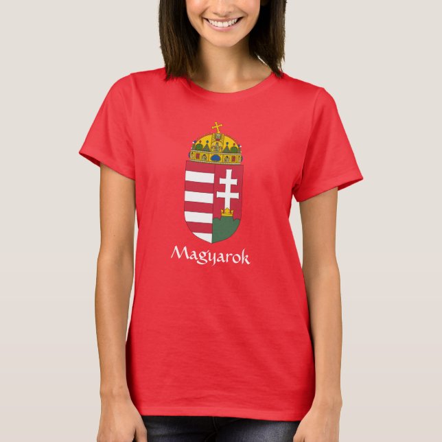 RED Hungary Jacka of Arm Magyarok T-Shirt (Framsida)