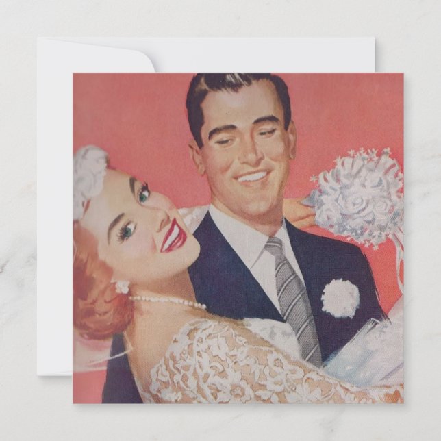 Red Hved Bride med Grönt Öga Bröllop Spara Datumet (Framsida)