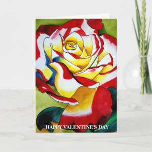 Red hybrid Tea Ro Flower Valentine Day Card Helgkort