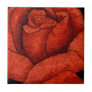 "Red Hybrid Tea Ro" Köksbrickor Kakelplatta