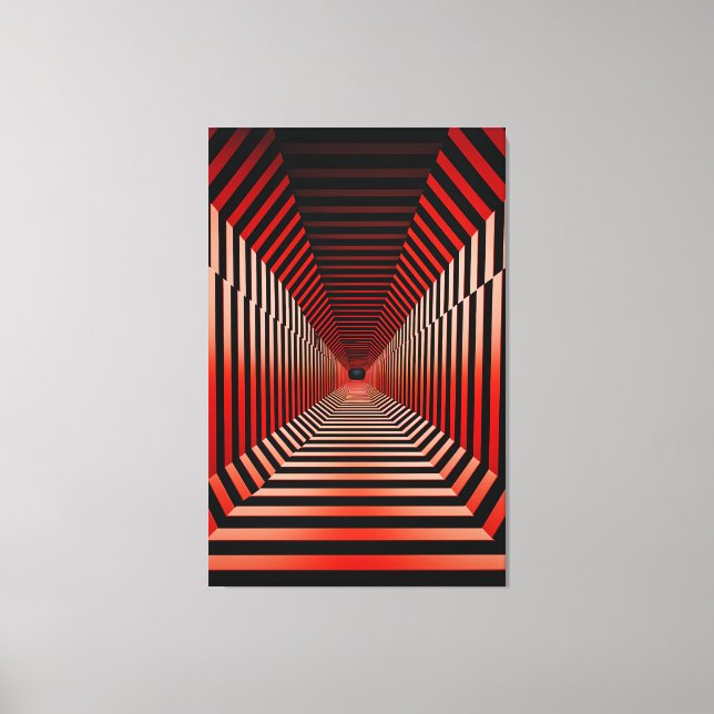 Red Hypnotic Illusions Canvastryck (Framsida)