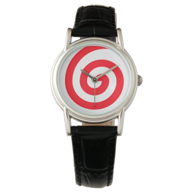 Red Hypnotizing Spiral Armbandsur (Framsida)
