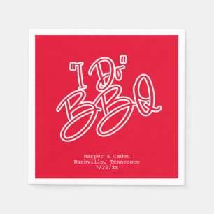 Red I Do BBQ Bröllop Napkins Pappersservett
