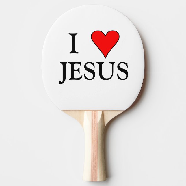 Red I HEART JESUS Pingisracket (Framsidan)