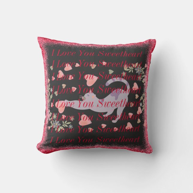 Red I Kärlek Du behåller Cute Modern Valentines da Kudde (Framsida)