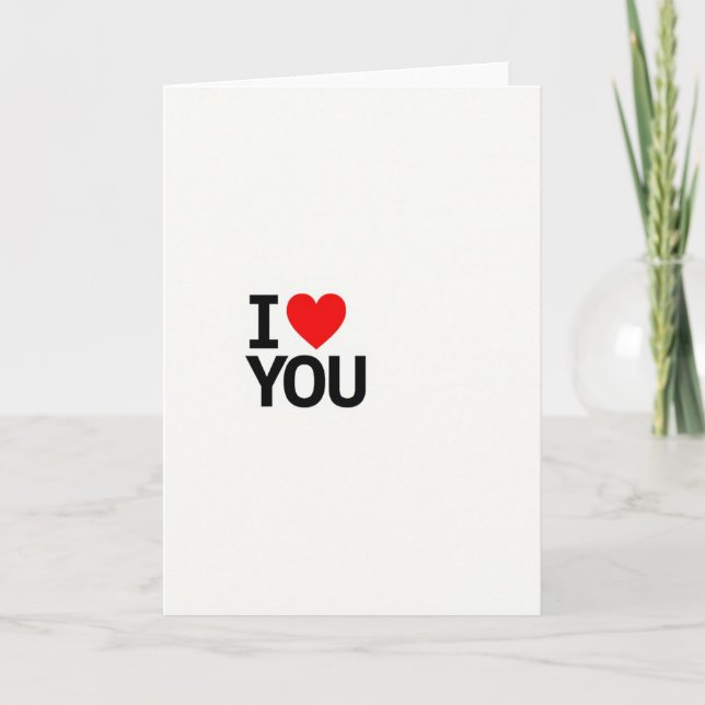 Red I Love You Classic Card Kort (Framsida)