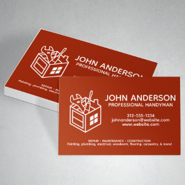 Red i Modern Professionell Handyman Services Visitkort