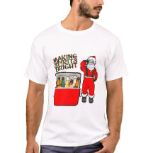 Red Ice Chest med öl och Santa