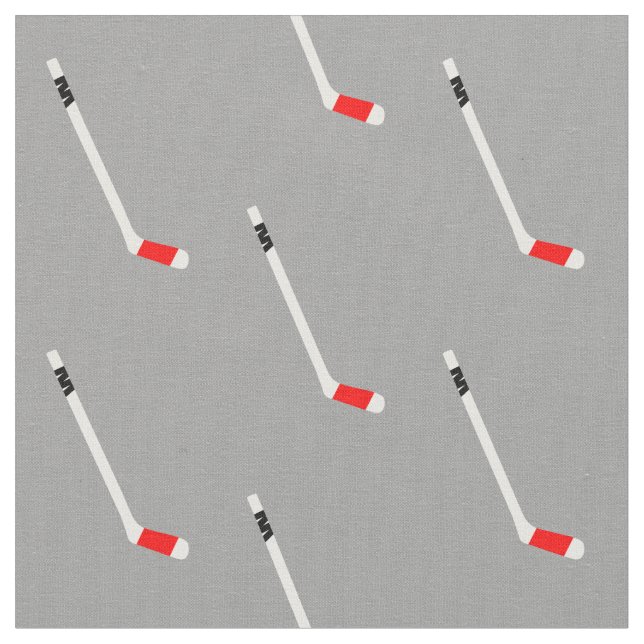 Red Ice Hockey Stick Mönster Tyg (Närbild)
