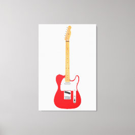 RED ICONIC ELECTRIC GUITAR 32 x 48 Canvastryck