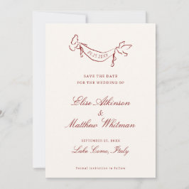 Red Illustrated Whimsical Wedding  Spara Datumet