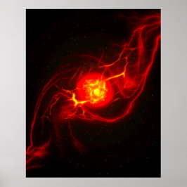 Red Imploding Supernova Poster