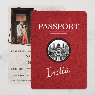 Red India Passport Spara datum Datumet