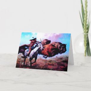 RED INDIAN HUNTING BUFFALO HELGKORT