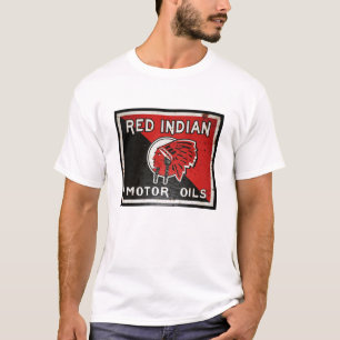 Red Indian Motor Oil vintage skylt. Rostig version Tee Shirt