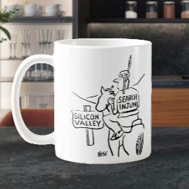 Red Indian on Horseback i Silicon Valley. Funny Kaffemugg