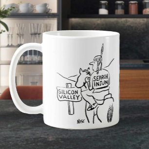 Red Indian on Horseback i Silicon Valley. Funny Kaffemugg