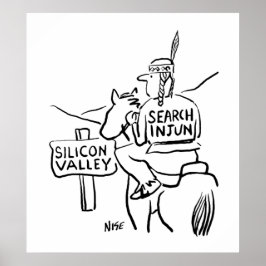 Red Indian on Horseback in Silicon Valley Poster