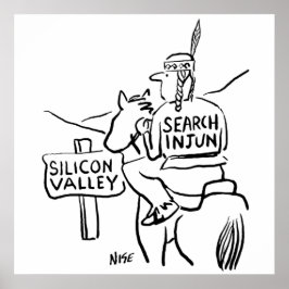Red Indian on Horseback in Silicon Valley Poster