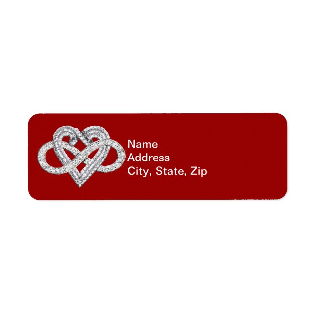 Red Infinity Heart-Adressetiketter Returadress Etikett (Framsidan)