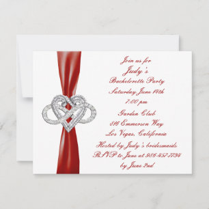 Red Infinity Heart Bachelorette Party bjudande Inbjudningar