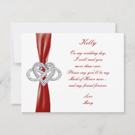 Red Infinity Heart Maid of honor Card Inbjudningar