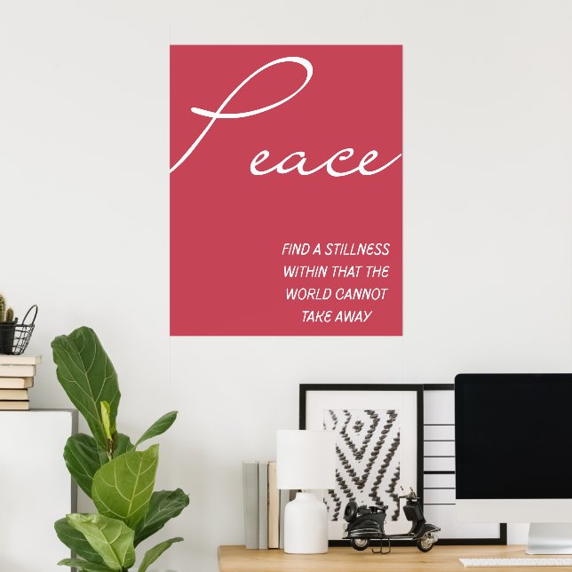 Red Inspirational Peace Quote  Wall Art Poster (Hemmakontoret)